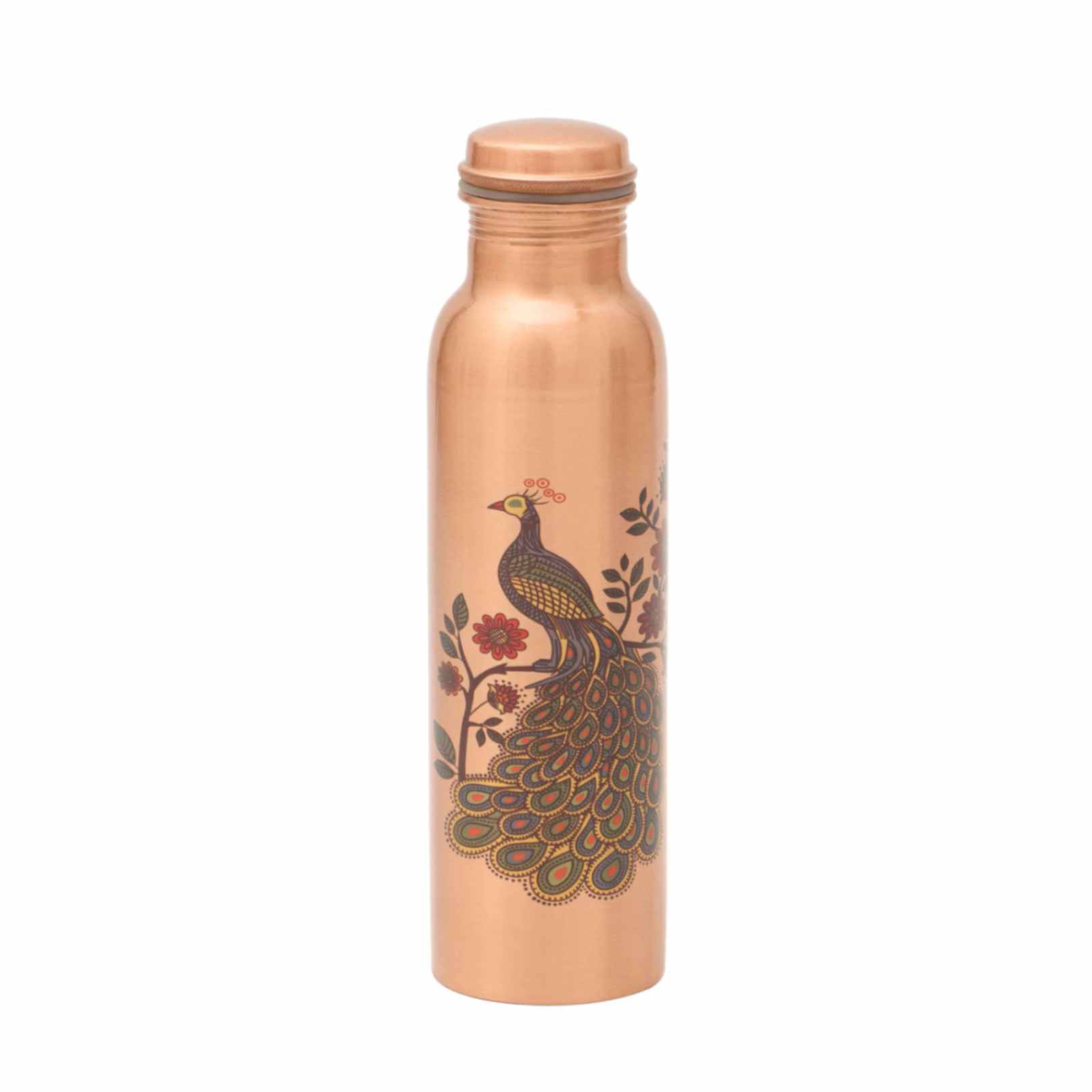 KGB PEACOCK PRINT COPPER BOTTLE